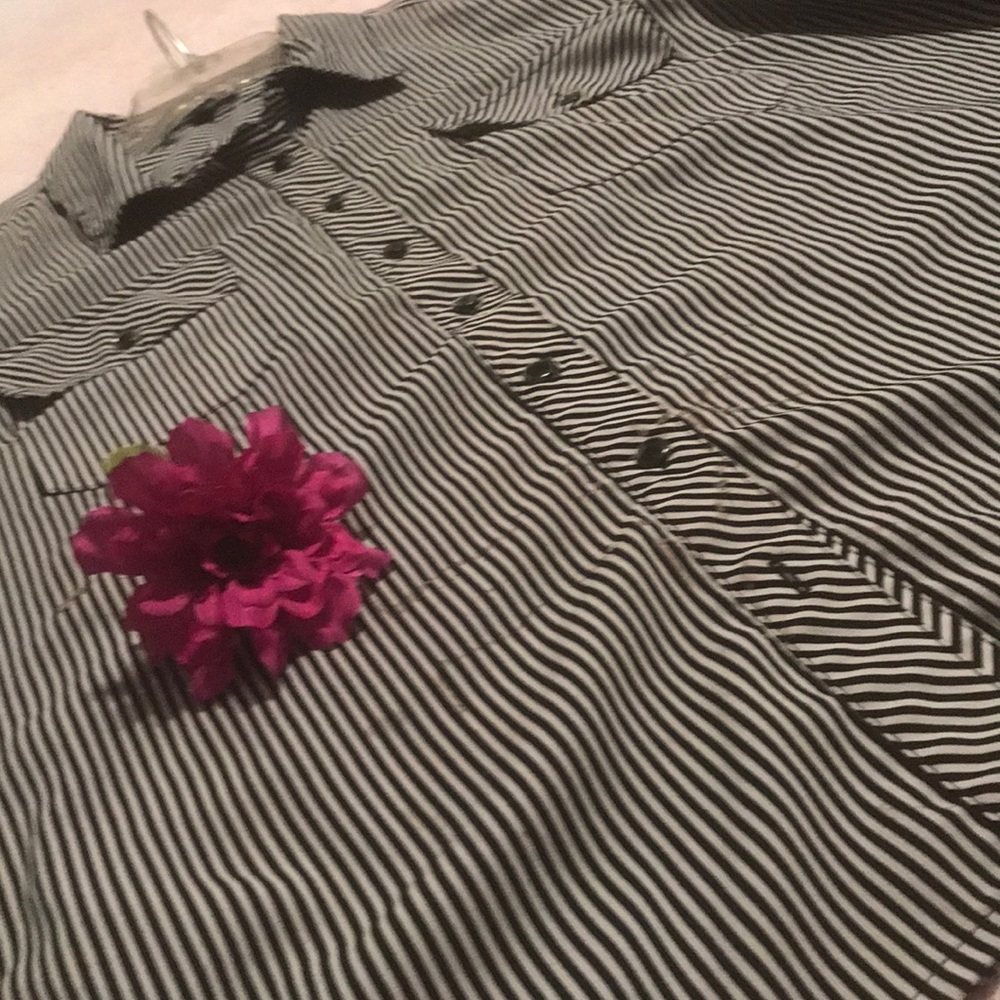 Striped (Black and White) button up shirt